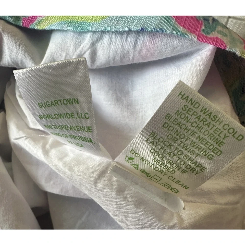 Lilly Pulitzer Brynn Strapless Dress Lobsters In Love Razz Crochet Shift Size 8 - Picture 12 of 16